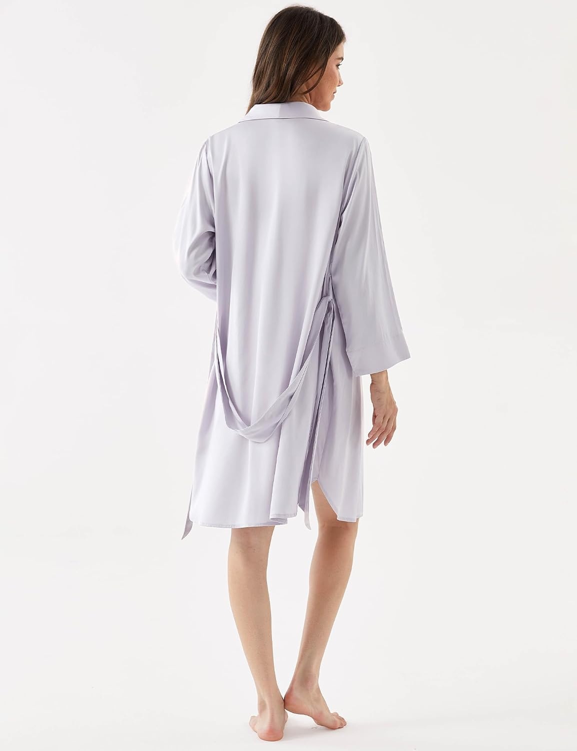 image:imageGYS Bamboo Viscose Womens Robe UltraSoft Lightweight Bathrobe SleepwearViolet Flutter