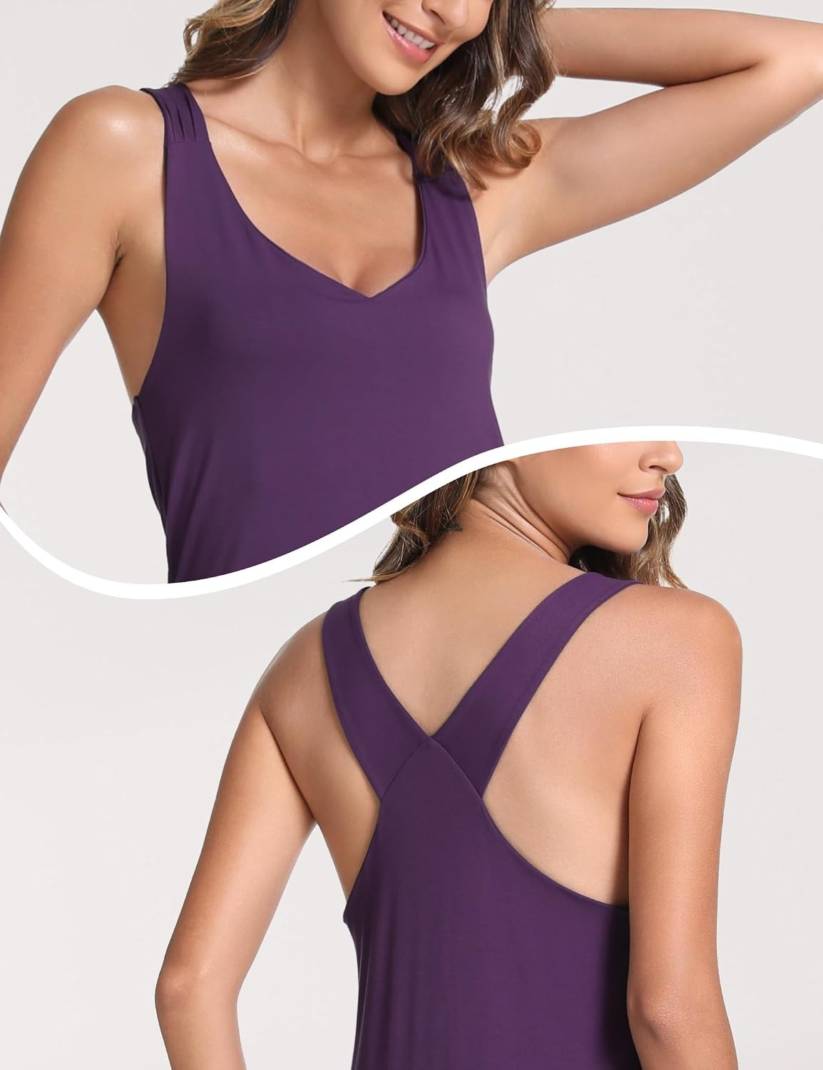 image:imageGYS Cooling Bamboo Viscose Nightgowns for WomenPurple