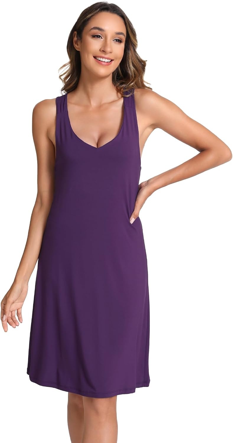 image:imageGYS Cooling Bamboo Viscose Nightgowns for WomenPurple