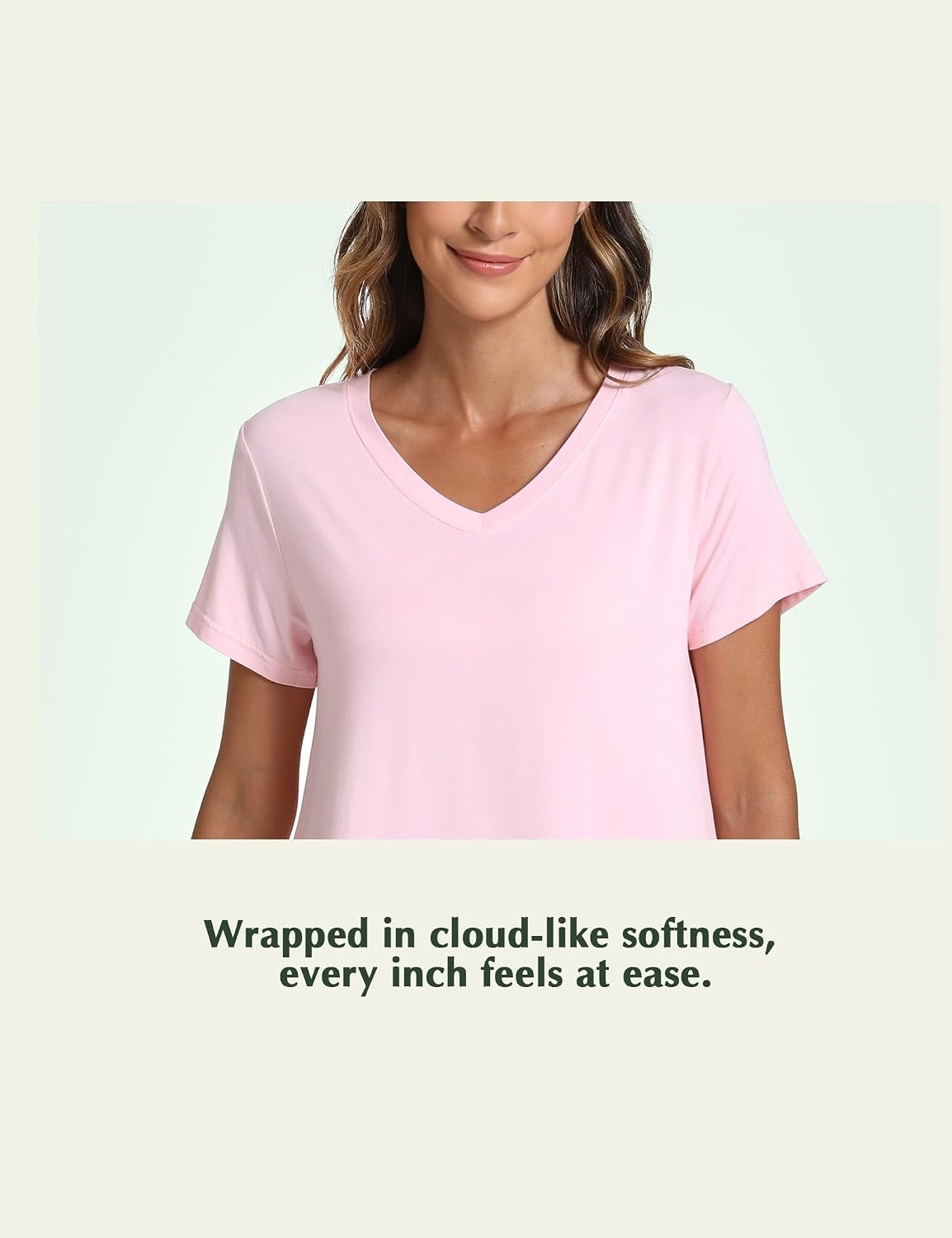 image:imageGYS Womens Bamboo Viscose Cooling Short Sleeve Nightgown for Hot FlashesPink