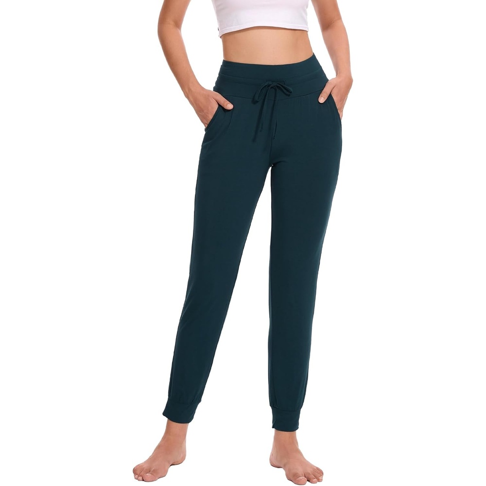 image:imageGYS Bamboo Viscose Women Pajama Pants Drawstring Waistband Jogger Pants with PocketsIndigo