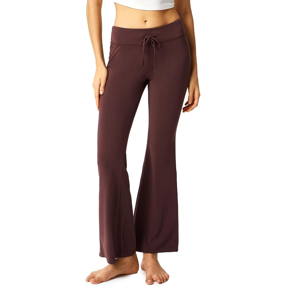 image:imageGYS Flare Leggings for Women Soft Stretchy Modal Workout Bootcut Yoga PantsDark Brown