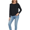GYS Bamboo Viscose Long Sleeve Shirt for Women Pajama Tops(Style B – Black)