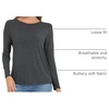 GYS Bamboo Viscose Long Sleeve Shirt for Women Pajama Tops(Style B – Charcoal)