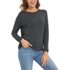 GYS Bamboo Viscose Long Sleeve Shirt for Women Pajama Tops(Style B – Charcoal)
