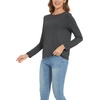 GYS Bamboo Viscose Long Sleeve Shirt for Women Pajama Tops(Style B – Charcoal)
