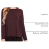 GYS Bamboo Viscose Long Sleeve Shirt for Women Pajama Tops(Style B – Ficus Red)