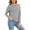 GYS Bamboo Viscose Long Sleeve Shirt for Women Pajama Tops(Style B – Heather Grey)