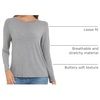 GYS Bamboo Viscose Long Sleeve Shirt for Women Pajama Tops(Style B – Heather Grey)