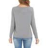 GYS Bamboo Viscose Long Sleeve Shirt for Women Pajama Tops(Style B – Heather Grey)