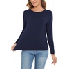 GYS Bamboo Viscose Long Sleeve Shirt for Women Pajama Tops(Style B – Navy)