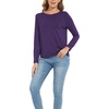 GYS Bamboo Viscose Long Sleeve Shirt for Women Pajama Tops(Style B – Purple)