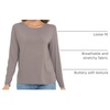 GYS Bamboo Viscose Long Sleeve Shirt for Women Pajama Tops(Style B – Taupe)