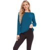 GYS Bamboo Viscose Long Sleeve Shirt for Women Pajama Tops(Style B – Teal Blue)