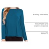 GYS Bamboo Viscose Long Sleeve Shirt for Women Pajama Tops(Style B – Teal Blue)