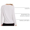 GYS Bamboo Viscose Long Sleeve Shirt for Women Pajama Tops(Style B – White)