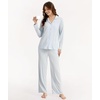 GYS Bamboo Viscose Pajama Sets for Women, Lightweight Long Sleeve Sleepwear(Breezy Blue)