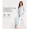 GYS Bamboo Viscose Pajama Sets for Women, Lightweight Long Sleeve Sleepwear(Breezy Blue)