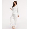 GYS Bamboo Viscose Pajama Sets for Women, Lightweight Long Sleeve Sleepwear(White)