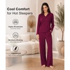 GYS Bamboo Viscose Pajamas for Women Long Sleeve Sleepwear for Hot Sleepers(Wine)
