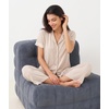 GYS Bamboo Viscose Pajamas for Women Set Short Sleeve Button Down Sleepwear(Beige)