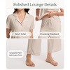 GYS Bamboo Viscose Pajamas for Women Set Short Sleeve Button Down Sleepwear(Beige)