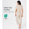 GYS Bamboo Viscose Pajamas for Women Set Short Sleeve Button Down Sleepwear(Beige)