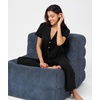 GYS Bamboo Viscose Pajamas for Women Set Short Sleeve Button Down Sleepwear(Black)