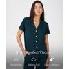 GYS Bamboo Viscose Pajamas for Women Set Short Sleeve Button Down Sleepwear(Darkcyan)