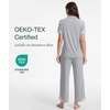 GYS Bamboo Viscose Pajamas for Women Set Short Sleeve Button Down Sleepwear(Light Heather Grey)