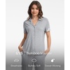 GYS Bamboo Viscose Pajamas for Women Set Short Sleeve Button Down Sleepwear(Light Heather Grey)