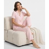 GYS Bamboo Viscose Pajamas for Women Set Short Sleeve Button Down Sleepwear(Pink)