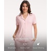 GYS Bamboo Viscose Pajamas for Women Set Short Sleeve Button Down Sleepwear(Pink)