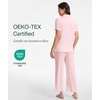 GYS Bamboo Viscose Pajamas for Women Set Short Sleeve Button Down Sleepwear(Pink)