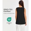 GYS Bamboo Viscose Tank Tops for Women, Sleeveless Crewneck Pajama Tops(Black)