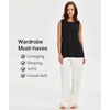 GYS Bamboo Viscose Tank Tops for Women, Sleeveless Crewneck Pajama Tops(Black)