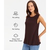 GYS Bamboo Viscose Tank Tops for Women, Sleeveless Crewneck Pajama Tops(Dark Brown)