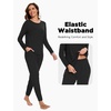 GYS Bamboo Viscose Women Pajama Sets Long Sleeve Crew Neck Lounge Set with Pockets(Black)
