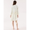 GYS Bamboo Viscose Women’s Robe, Ultra-Soft Lightweight Bathrobe Sleepwear(Cream White)