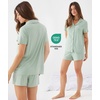 GYS Women’s Bamboo Viscose Button Down Pajama Set, Cooling for Hot Flashes(Aqua)