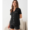 GYS Women’s Bamboo Viscose Button Down Pajama Set, Cooling for Hot Flashes(Black)