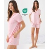 GYS Women’s Bamboo Viscose Button Down Pajama Set, Cooling for Hot Flashes(​peach​)