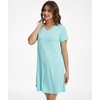 GYS Women’s Bamboo Viscose Cooling Short Sleeve Nightgown for Hot Flashes(Aqua)