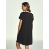 GYS Women’s Bamboo Viscose Cooling Short Sleeve Nightgown for Hot Flashes(Black)