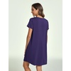 GYS Women’s Bamboo Viscose Cooling Short Sleeve Nightgown for Hot Flashes(Deep Purple)