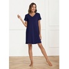 GYS Women’s Bamboo Viscose Cooling Short Sleeve Nightgown for Hot Flashes(Navy)