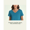 GYS Women’s Bamboo Viscose Cooling Short Sleeve Nightgown for Hot Flashes(Teal Blue)