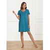 GYS Women’s Bamboo Viscose Cooling Short Sleeve Nightgown for Hot Flashes(Teal Blue)