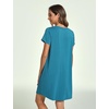 GYS Women’s Bamboo Viscose Cooling Short Sleeve Nightgown for Hot Flashes(Teal Blue)