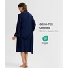 GYS Women’s Bamboo Viscose Robe, Ultra-Soft Long Sleeve Bathrobe(Navy)